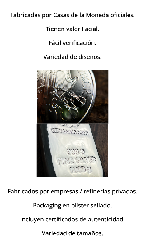 monedas o lingotes de plata