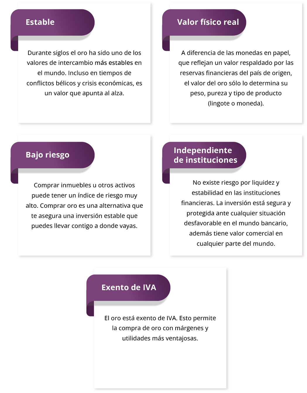 ventajas de invertir en oro
