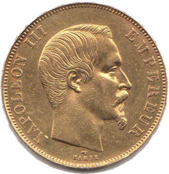 50 francos oro 1858