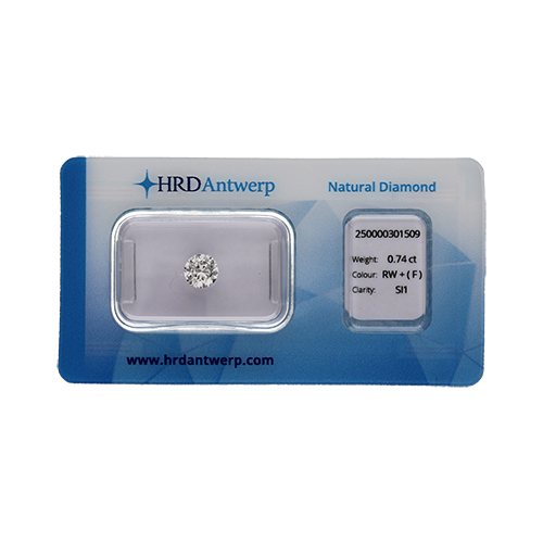 Diamante HRD certificado 0,74ct F SI1