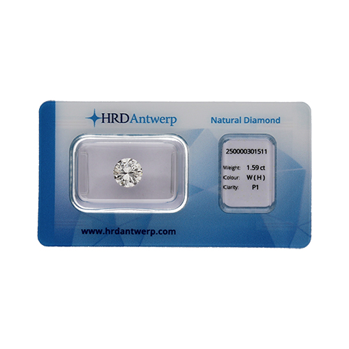 Diamante HRD certificado 1,59ct H P1