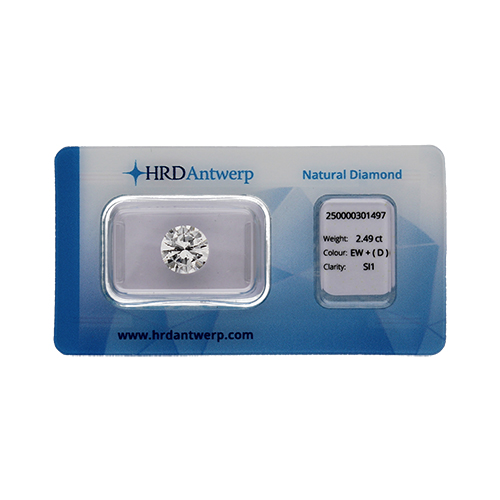 Diamante HRD certificado 2,49ct D SI1
