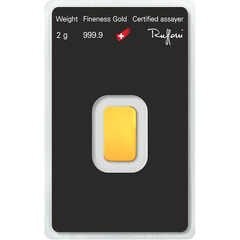Lingote de Oro Argor-Heraeus Classic de 2g reverse