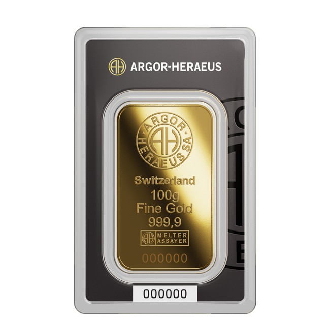 Lingote de Oro Argor-Heraeus Classic de 100g