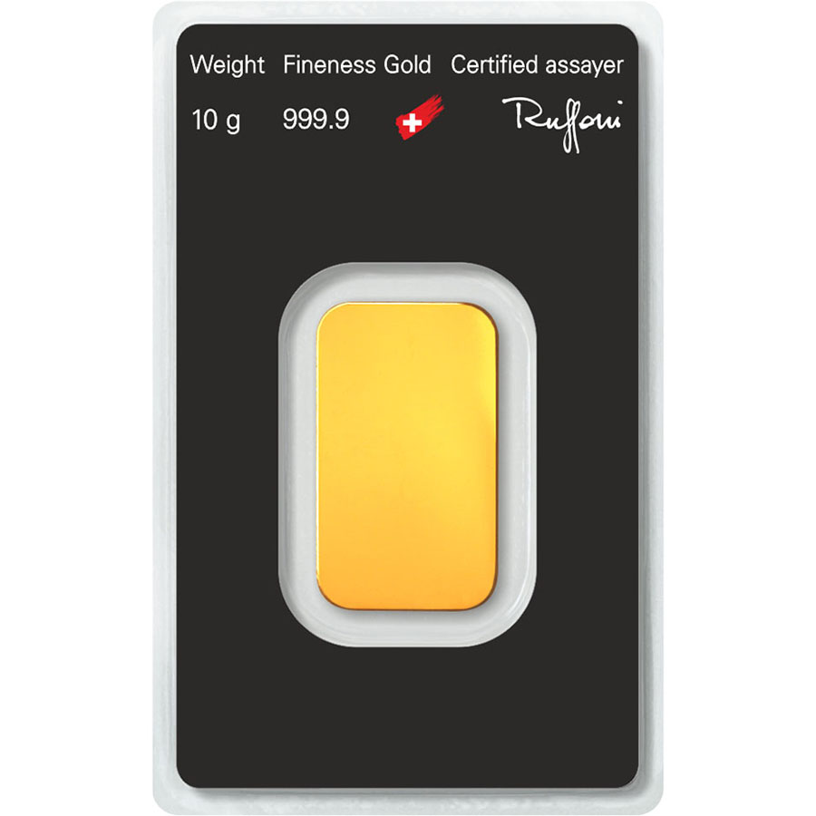 Lingote de Oro Argor-Heraeus Classic de 10g reverse