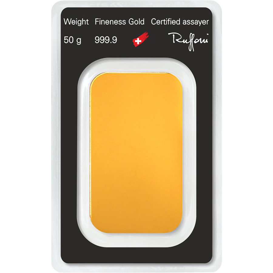 Lingote de Oro Argor-Heraeus Classic de 50g reverse