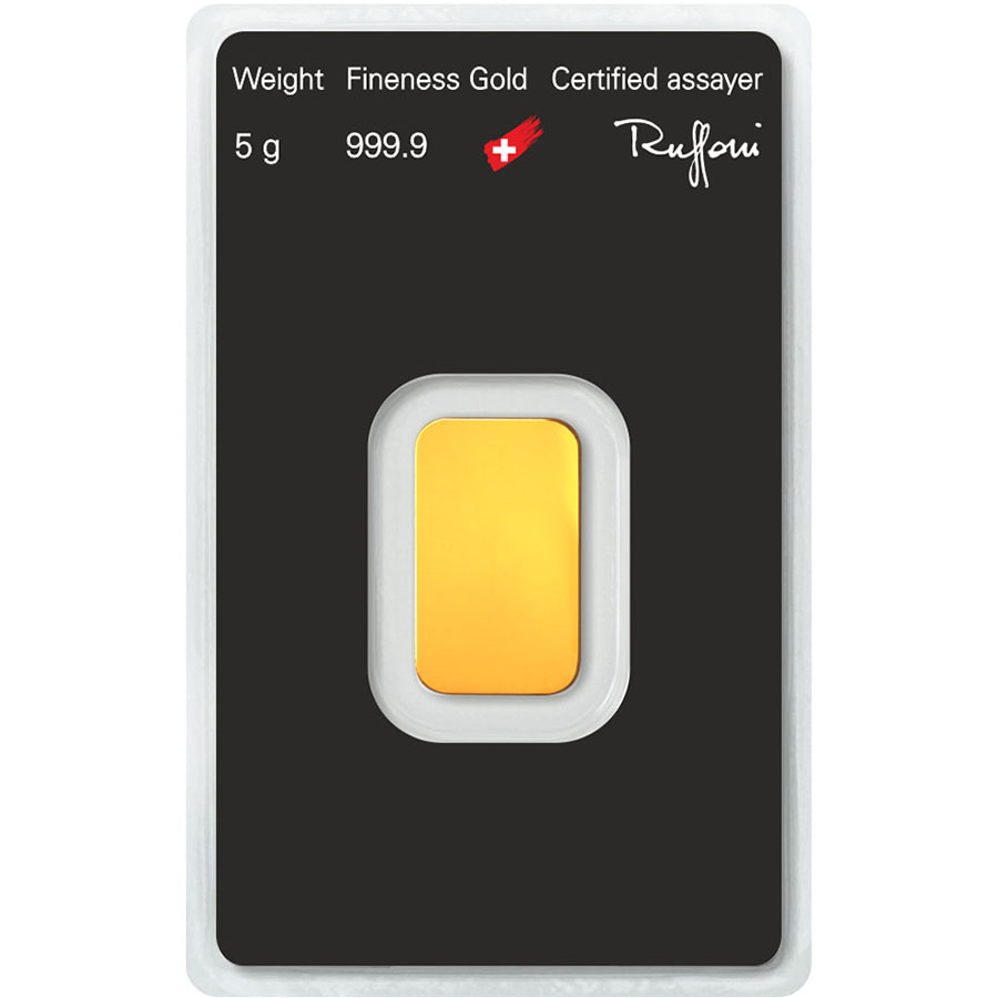 Lingote de Oro Argor-Heraeus Classic de 5g reverse