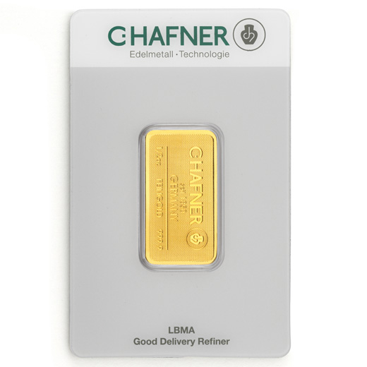 Lingote de Oro C Hafner de 1/2oz