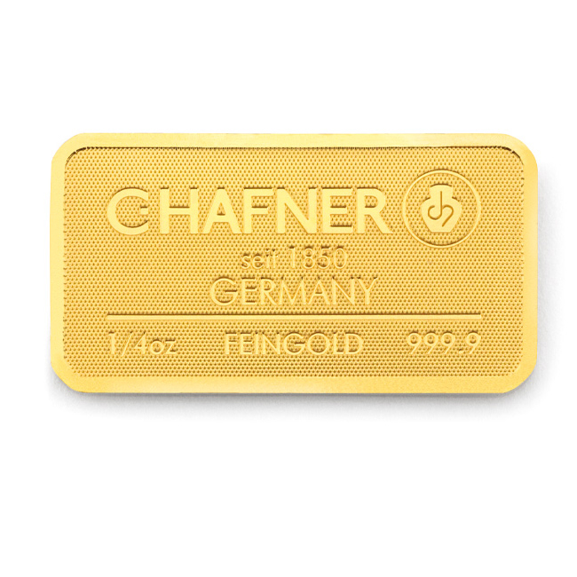 Lingote de Oro C Hafner de 1/4oz 2