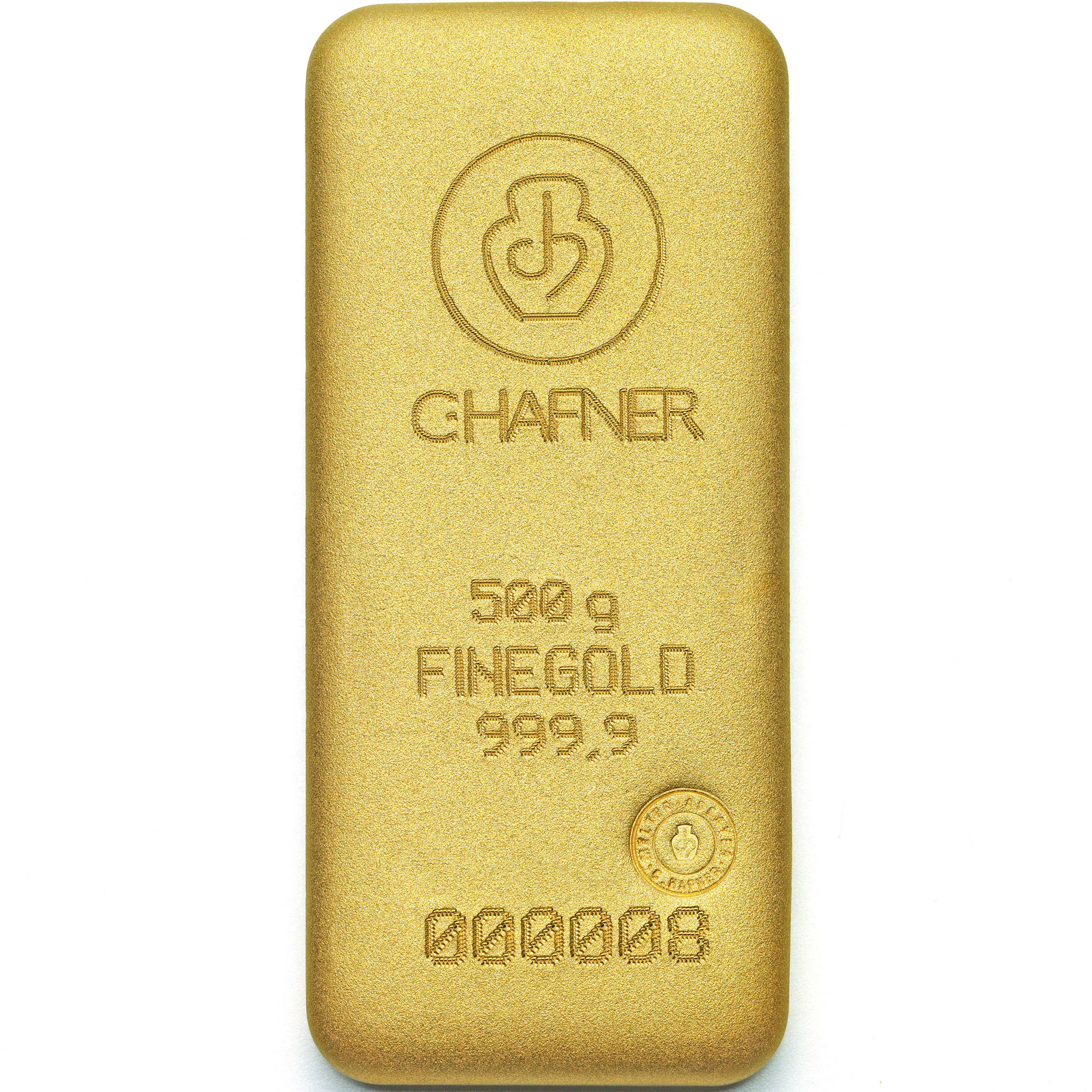Lingote de Oro C Hafner de 500g detalle