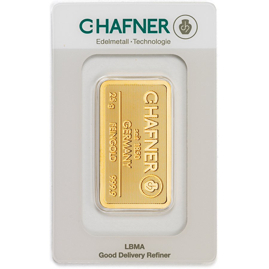 Lingote de Oro C Hafner 25g