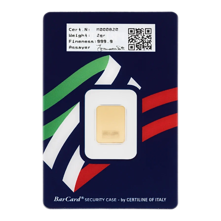 Lingote de Oro Italpreziosi de 2g reverse