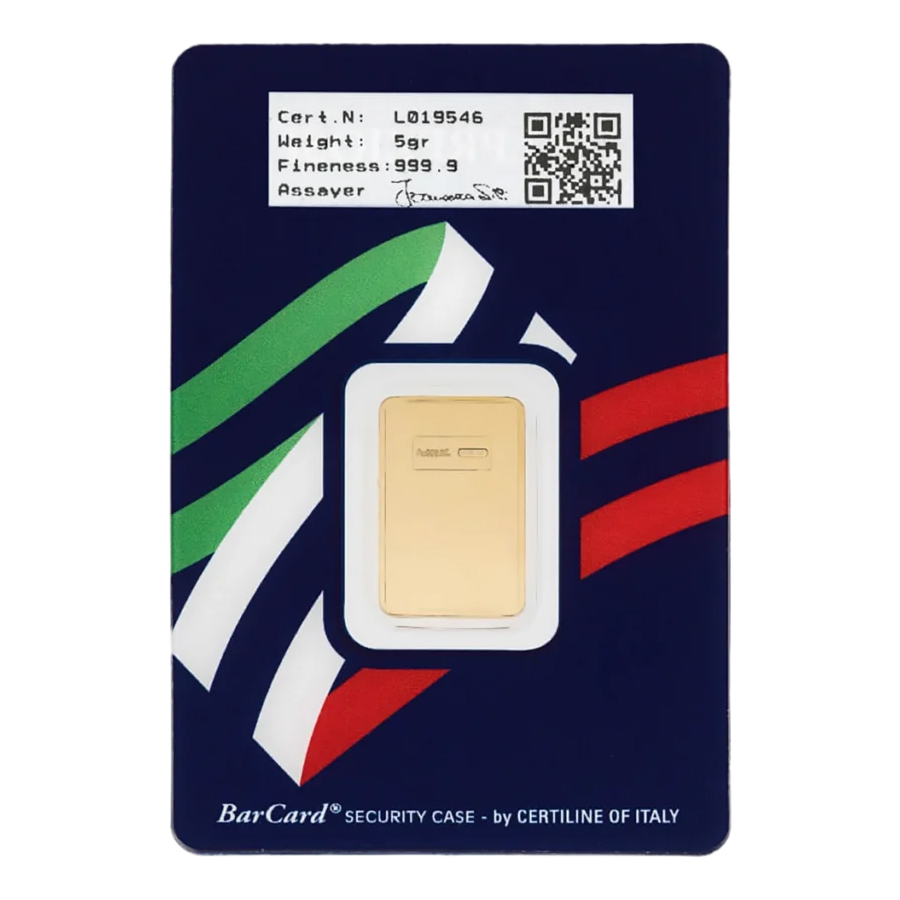 Lingote de Oro Italpreziosi de 5g reverse
