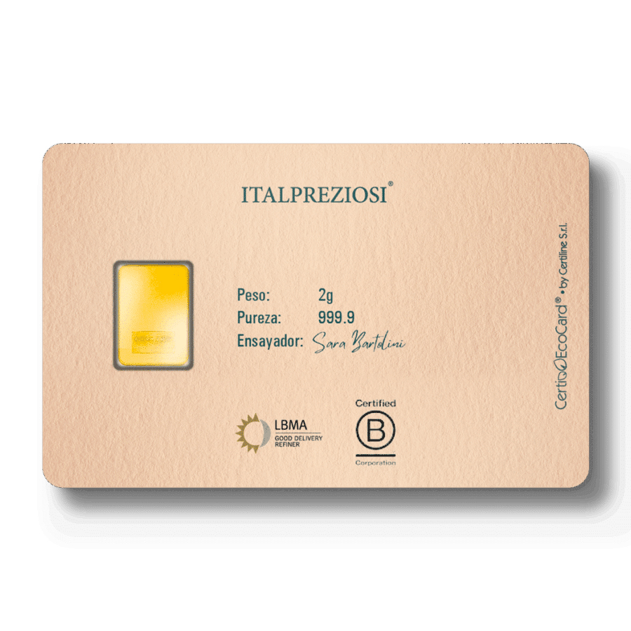 Lingote de Oro Italpreziosi -Boda- de 2g reverse