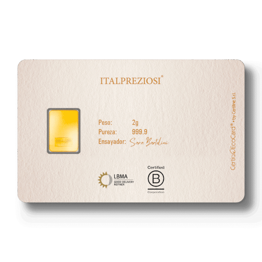 Lingote de Oro Italpreziosi -Cumpleaños- de 2g reverse
