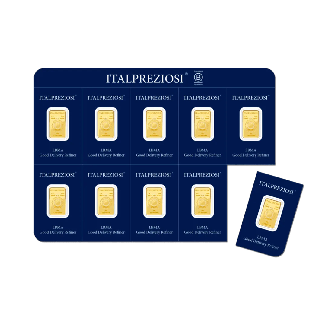 Lingote de Oro Italpreziosi Multipack de 10 x 1g 2