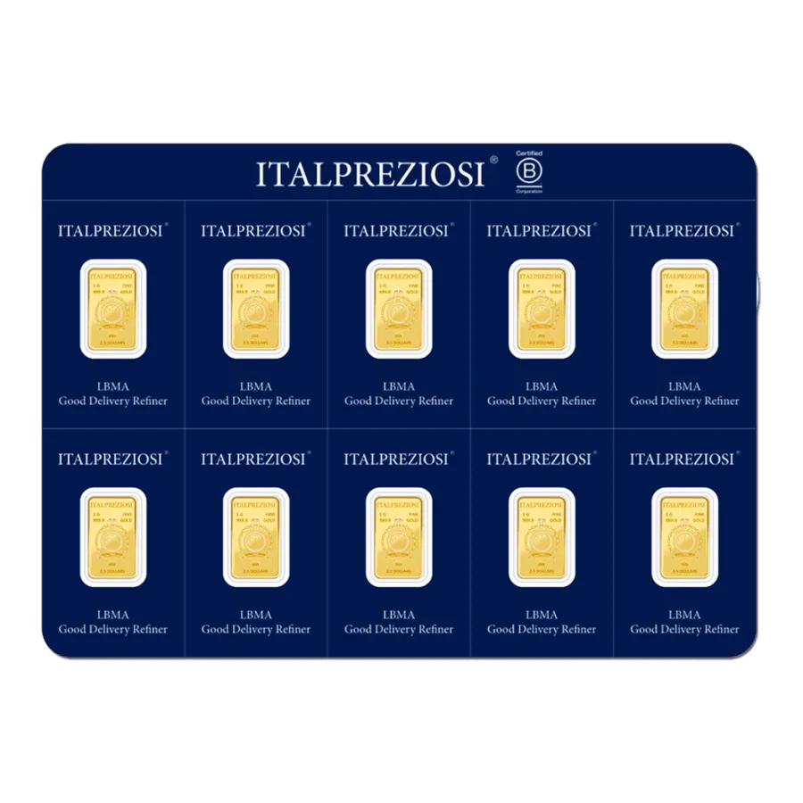 Lingote de Oro Italpreziosi Multipack de 10 x 1g