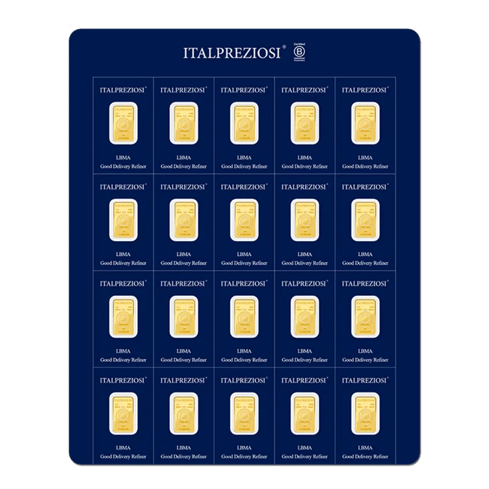 Lingote de Oro Italpreziosi Multipack de 20 x 1g