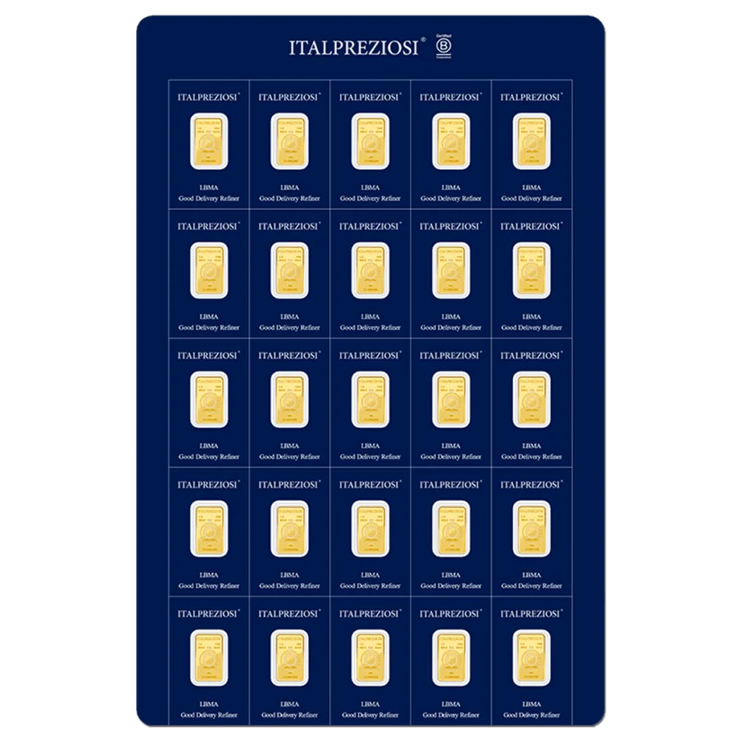 Lingote de Oro Italpreziosi Multipack de 25 x 1g