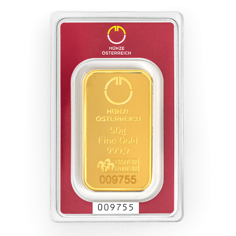 Lingote de Oro Münze Österreich de 50g