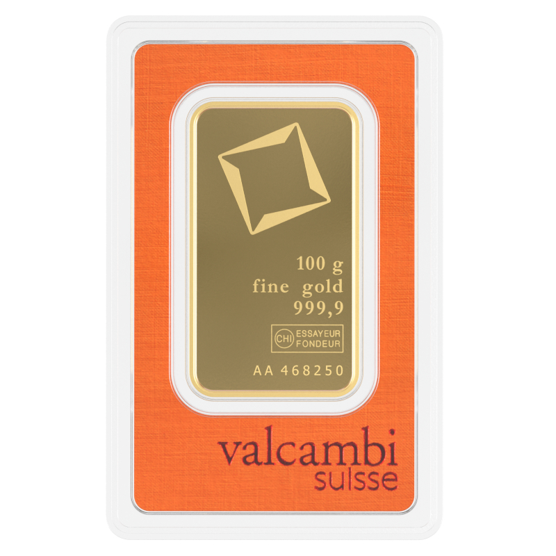 Lingote de Oro Valcambi de 100g
