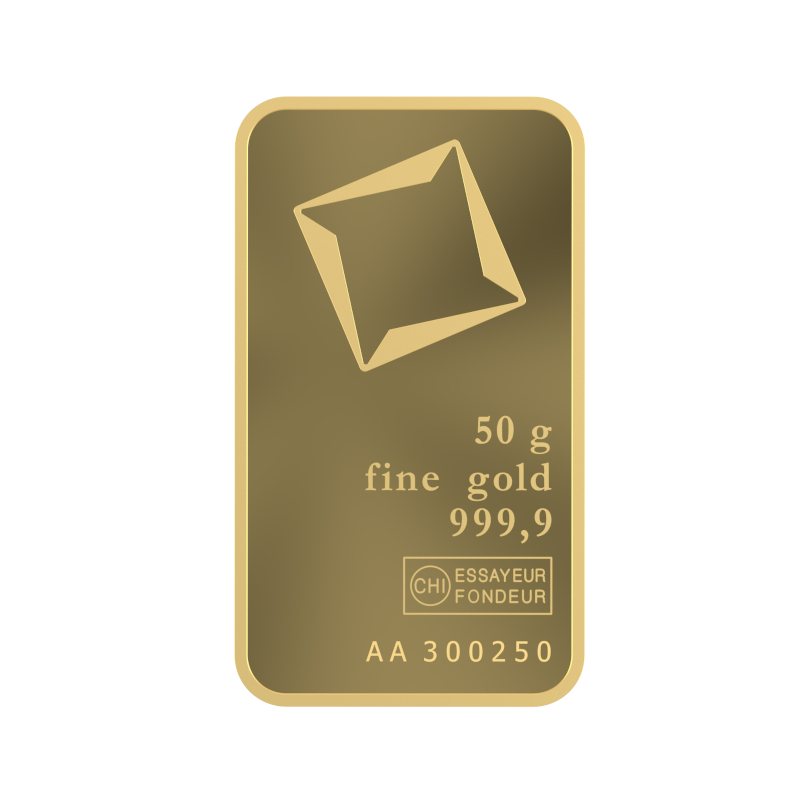 Lingote de Oro Valcambi de 50g 2