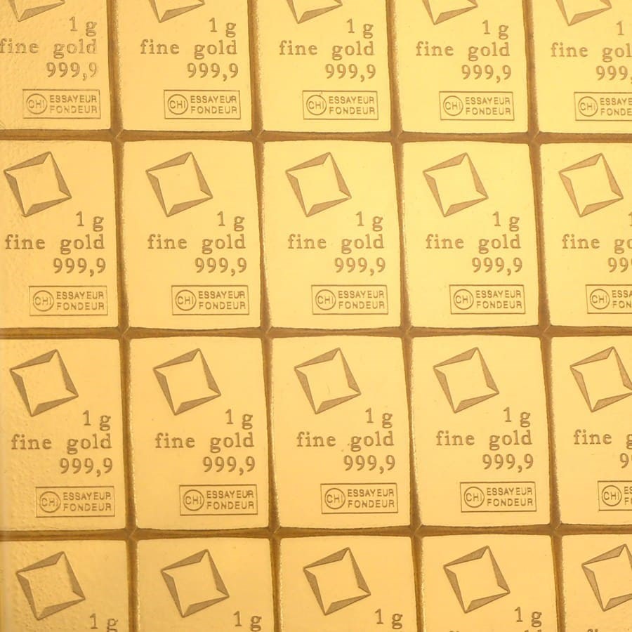 Lingote de Oro Valcambi CombiBar de 20g divisible