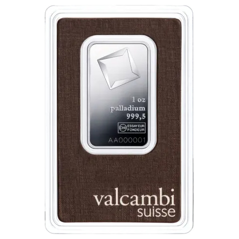 Lingote de Paladio Valcambi de 1oz