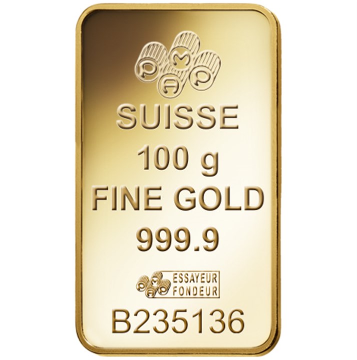 Lingote de Oro PAMP Fortune de 100g reverse