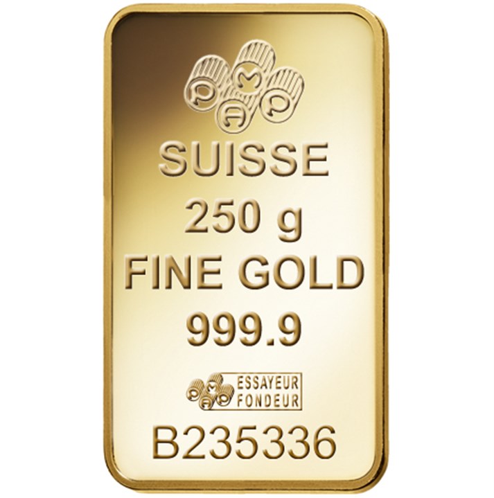 Lingote de Oro PAMP Fortune de 250g reverse