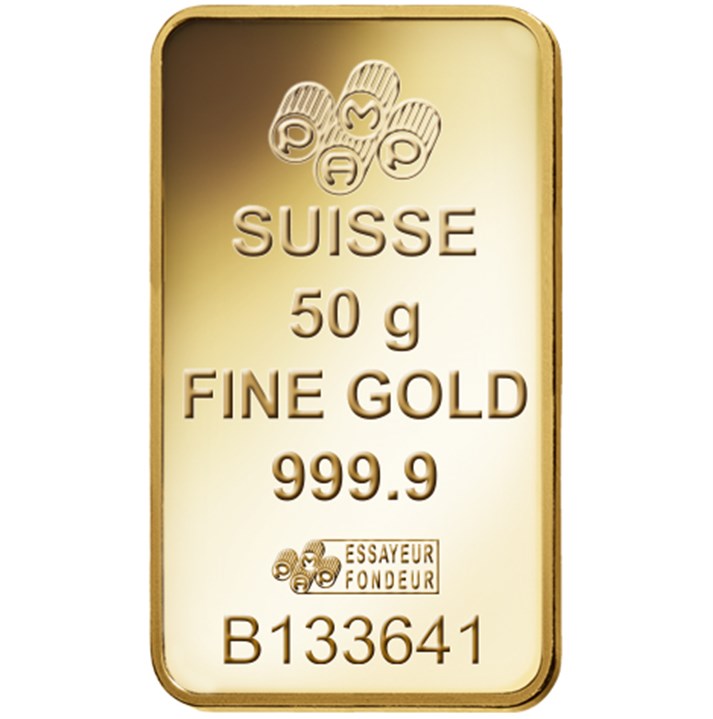 Lingote de Oro PAMP Fortune de 50g reverse