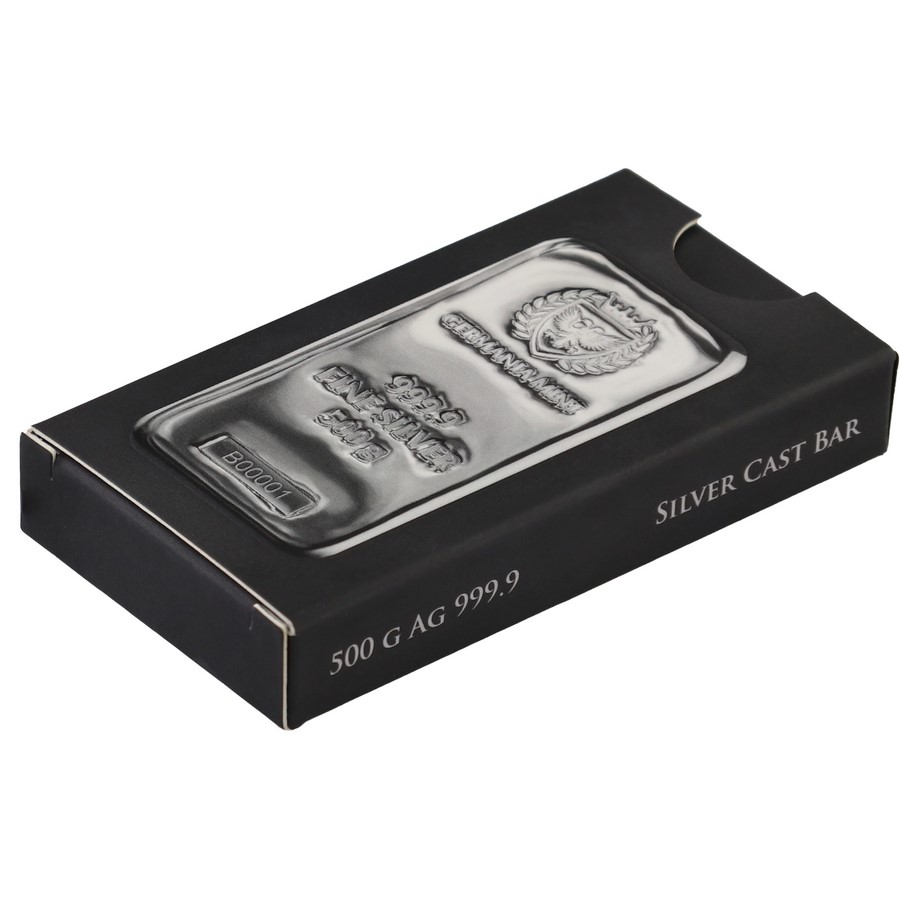 Lingote de Plata Germania Mint de 500g caja