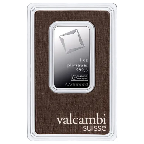 Lingote de Platino Valcambi de 1oz