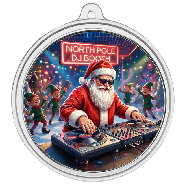 Medalla de Plata Dj's Santa - Color 1 oz