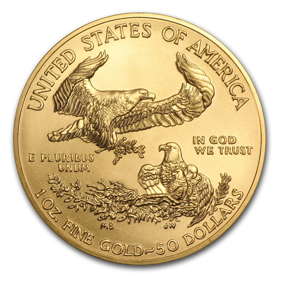 Moneda de Oro American Eagle 2017 1 oz revese