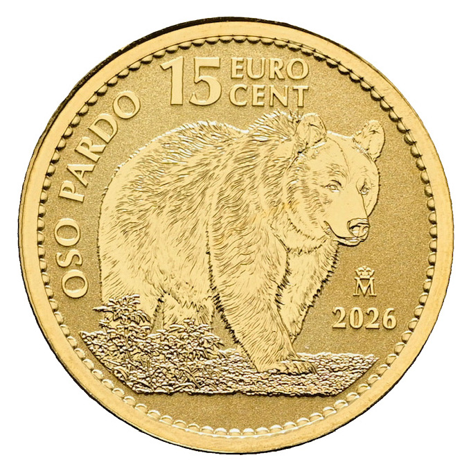 Moneda de Oro Oso Pardo 2026 1/10 oz