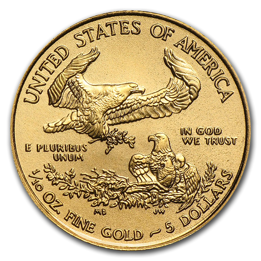 Moneda de Oro American Eagle 2020 1/10 oz reverse