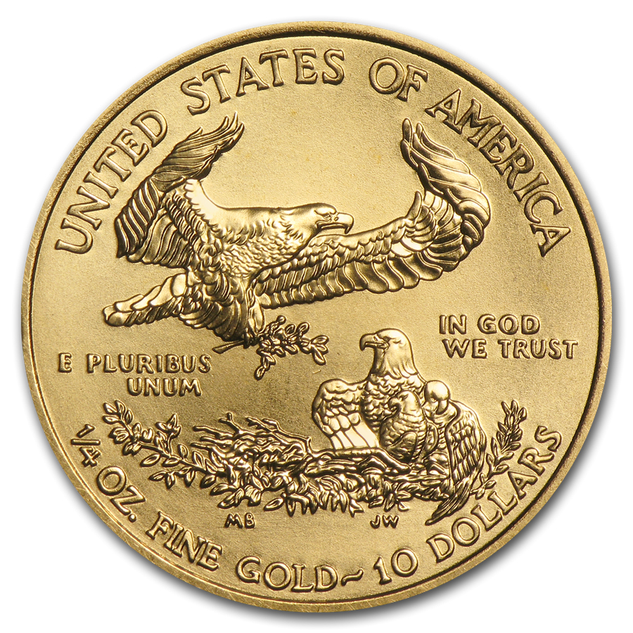 Moneda de Oro American Eagle 2020 1/4 oz reverse