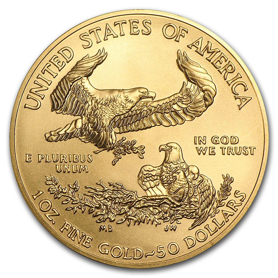 Moneda de Oro American Eagle 2021 1 oz reverse