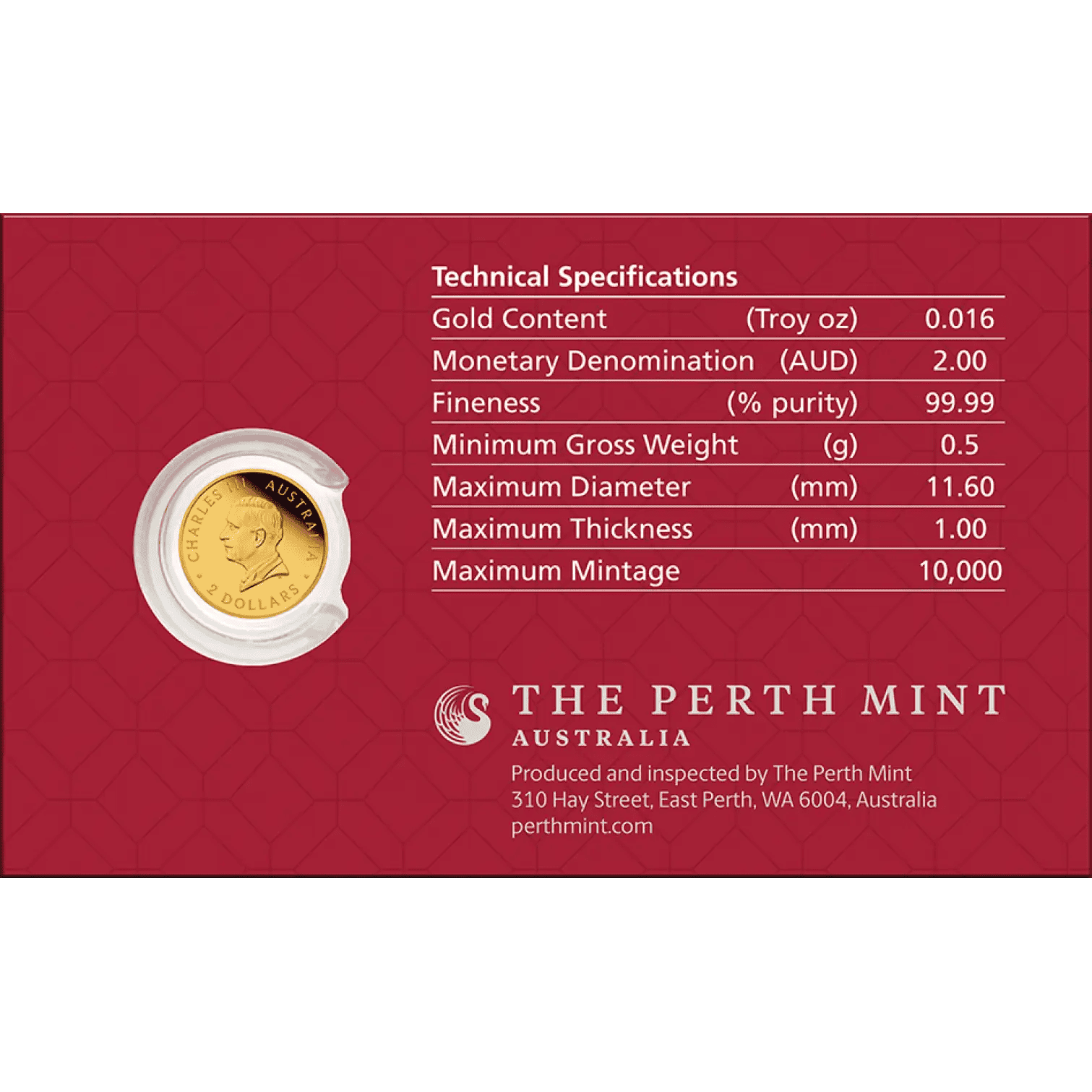 Moneda de Oro Año de la Cabra de Australia 2027 0,5 g reverso