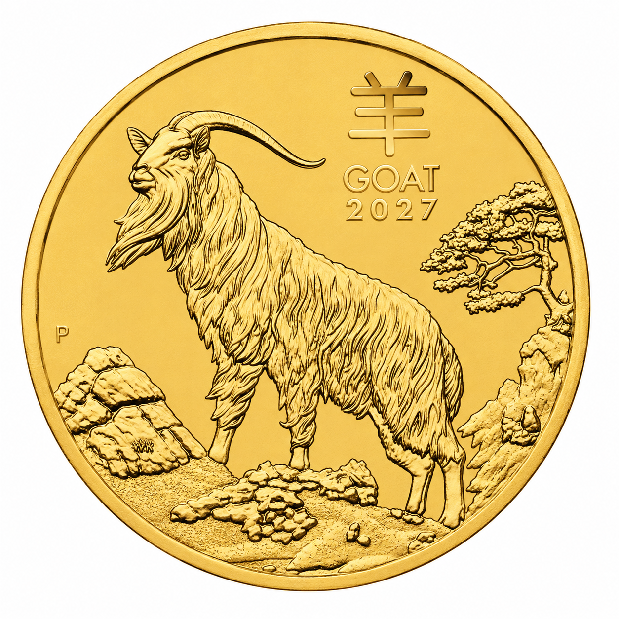 Moneda de Oro Año de la Cabra de Australia 2027 1/10 oz
