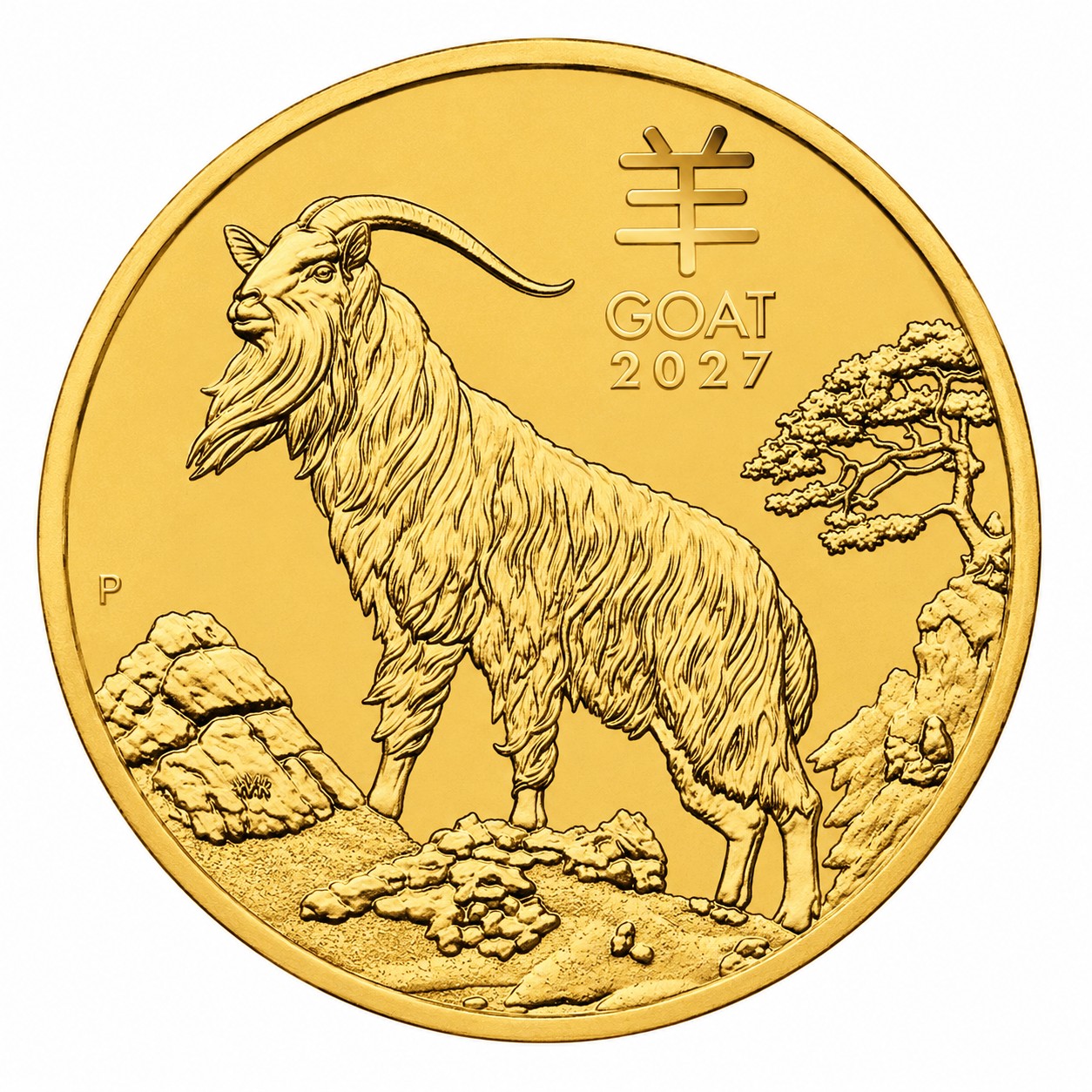 Moneda de Oro Año de la Cabra Australia 2027 1/2 oz