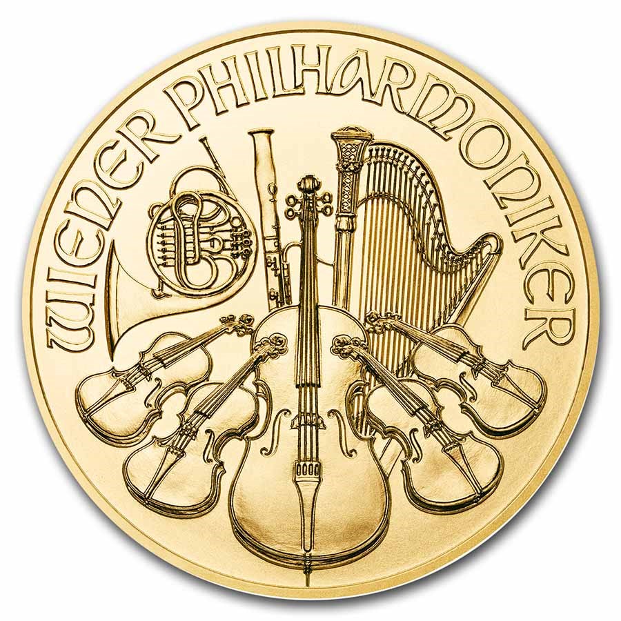 Moneda de Oro Filarmónica 2022 1 oz reverse