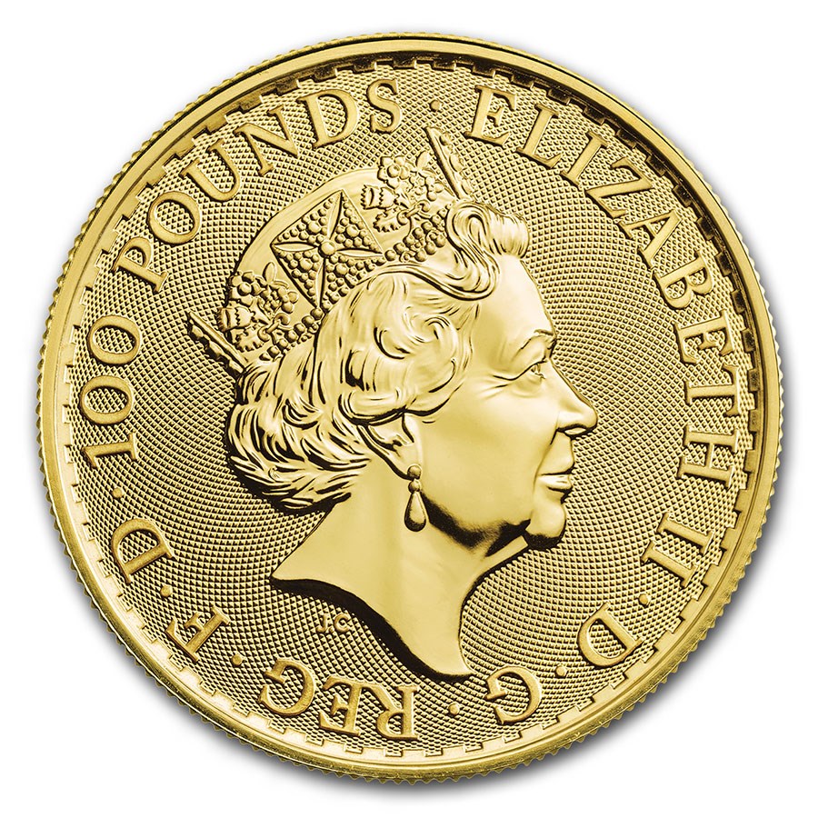 Moneda de Oro Britannia 2021 1 oz reverse