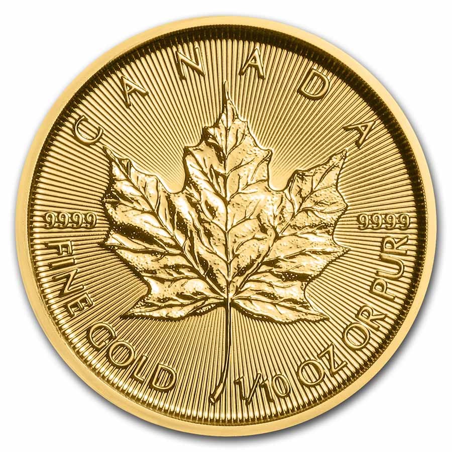 Moneda de Oro Maple Leaf 2022 1/10 oz