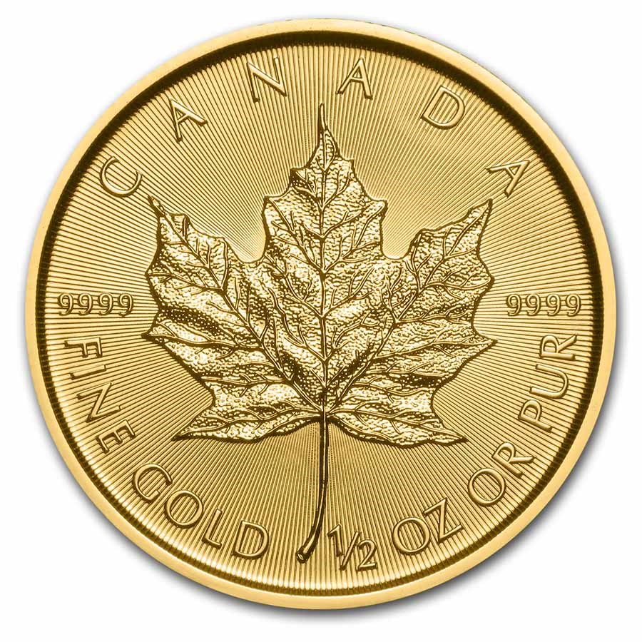 Moneda de Oro Maple Leaf 2022 1/2 oz