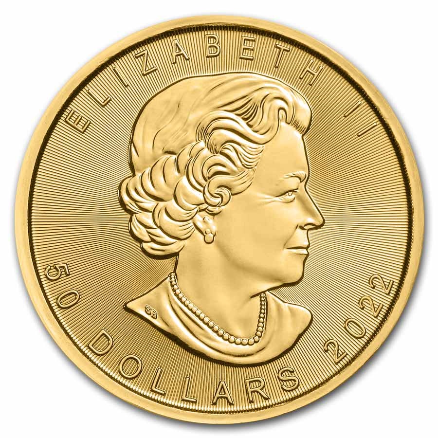 Moneda de Oro Maple Leaf 2022 1 oz reverse