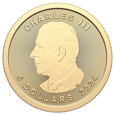 Moneda de Oro Maple Leaf 2024 1/10 oz reverse