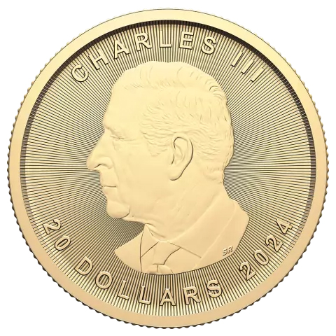 Moneda de Oro Maple Leaf 2024 1/2 oz reverse
