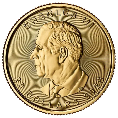 Moneda de Oro Maple Leaf 2025 1/2 oz reverse